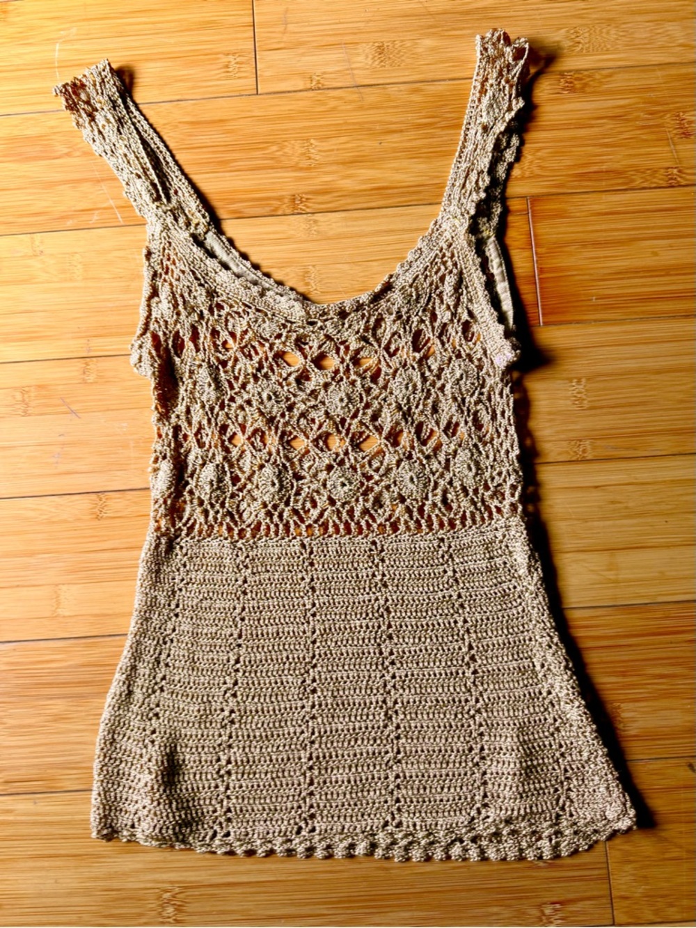 Vintage-Inspired Crochet Tank Top – Boho Lace Knit Camisole